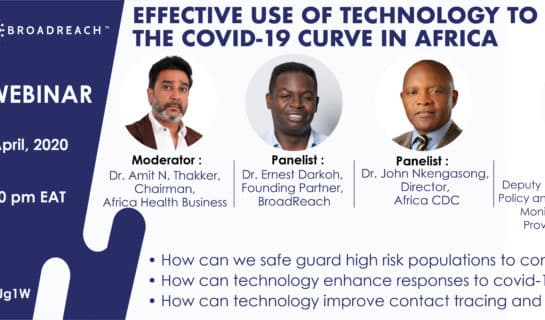 Upcoming Covid-19 Webinar: Effective use of technology to flatten the Covid 19 curve in Africa.